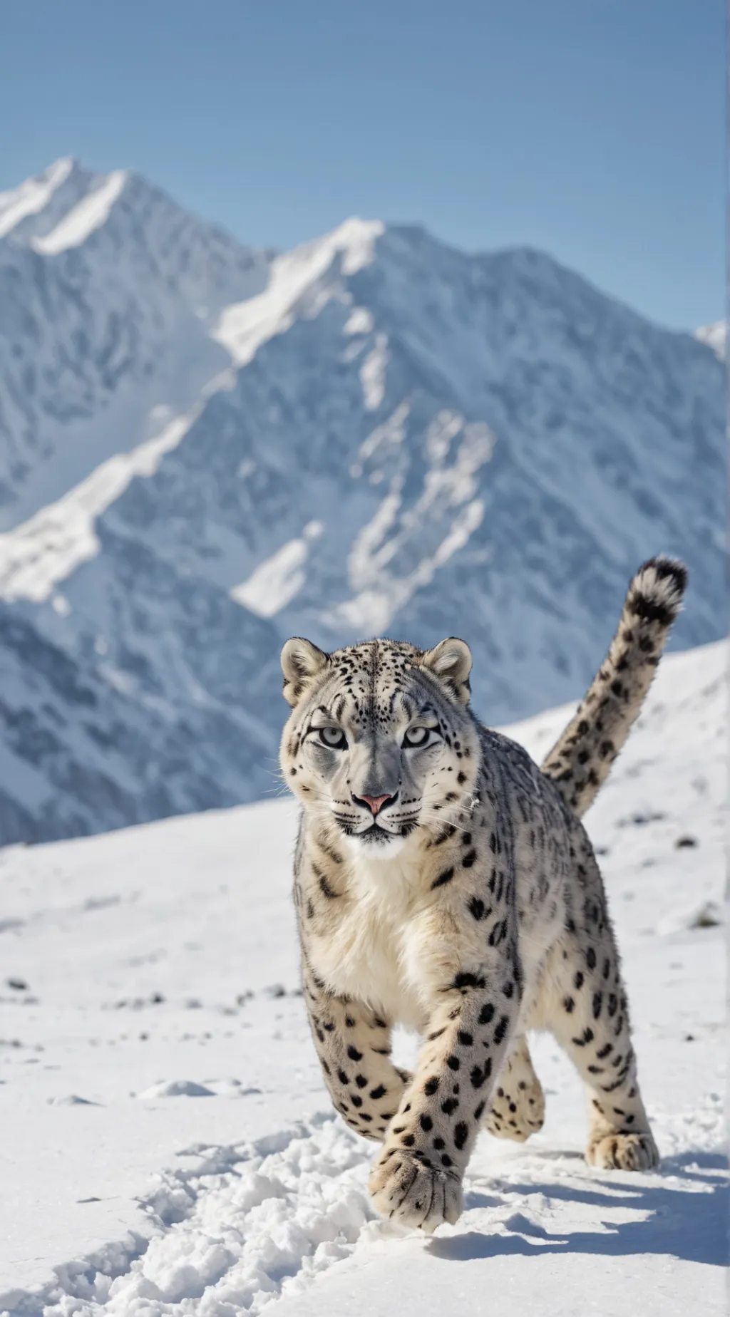 ai character: Snow leopard ❤️ background