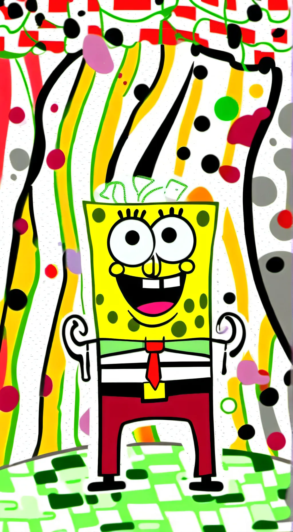ai character: spongebob in tadc background
