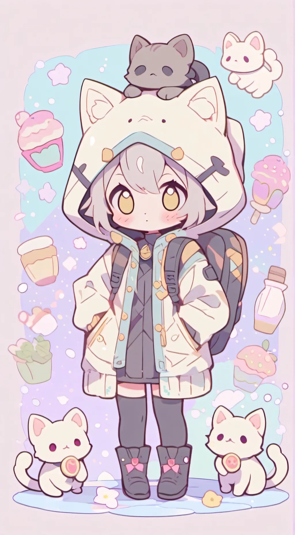 ai character: smileing critter♥︎ background