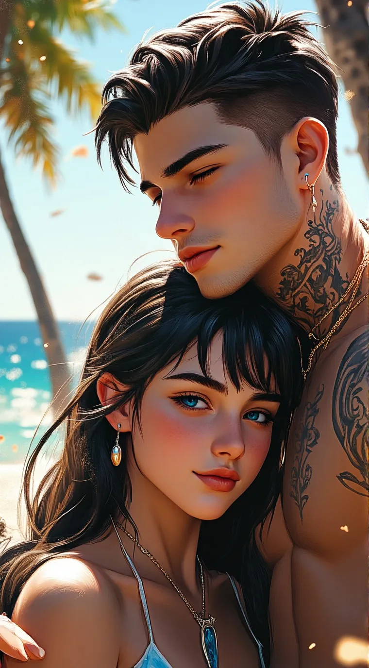 ai character: Galaxy and Aurora background