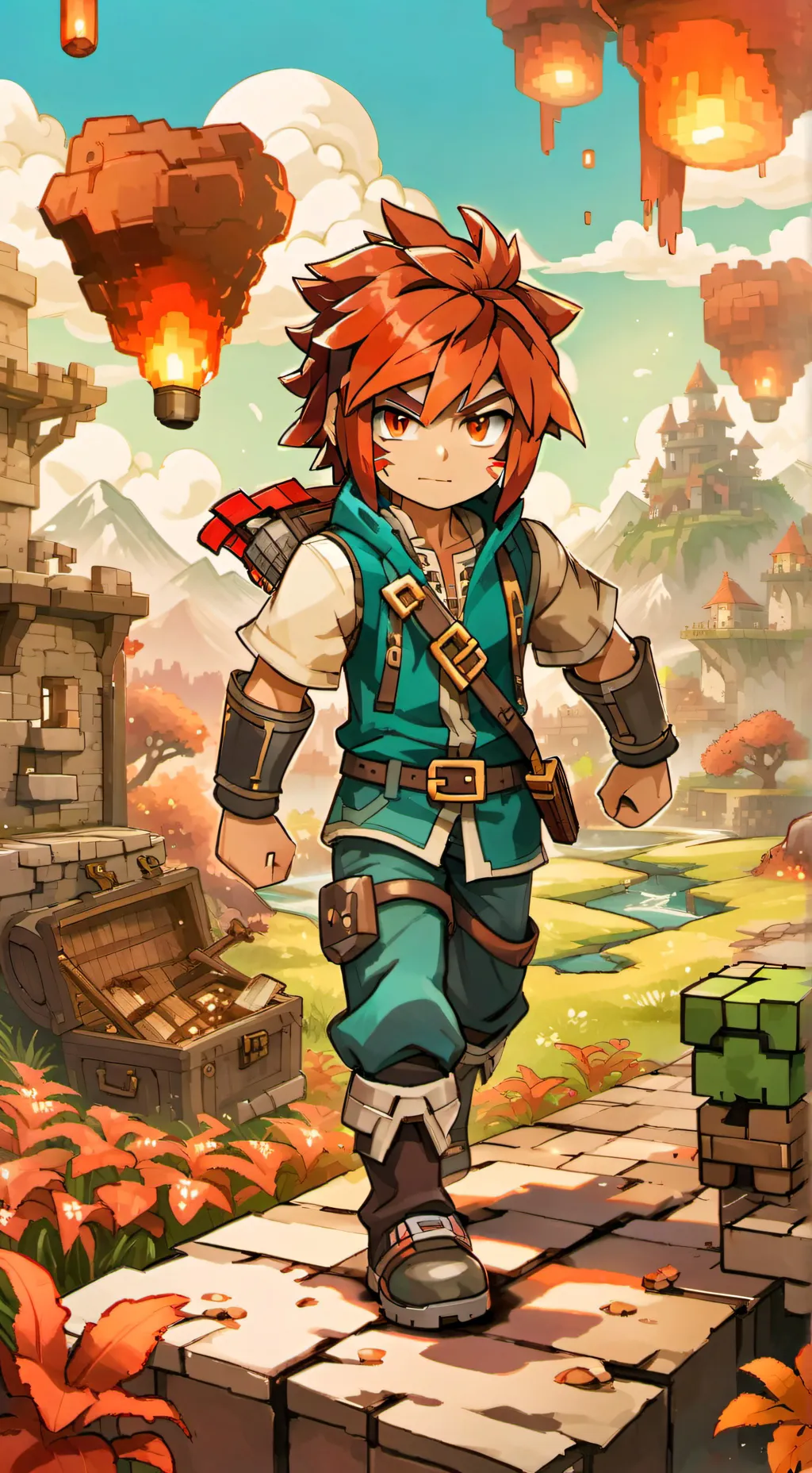 ai character: Amber and her bro background