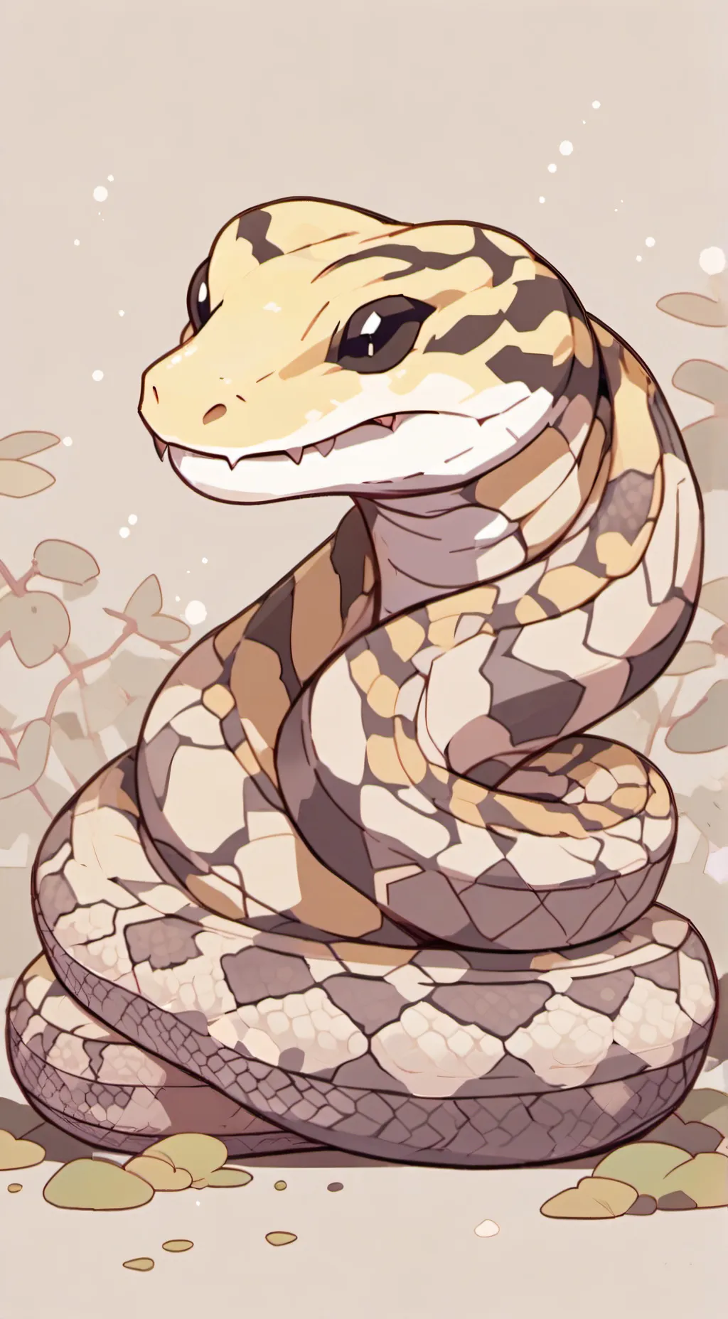 ai character: 5 baby snakes background