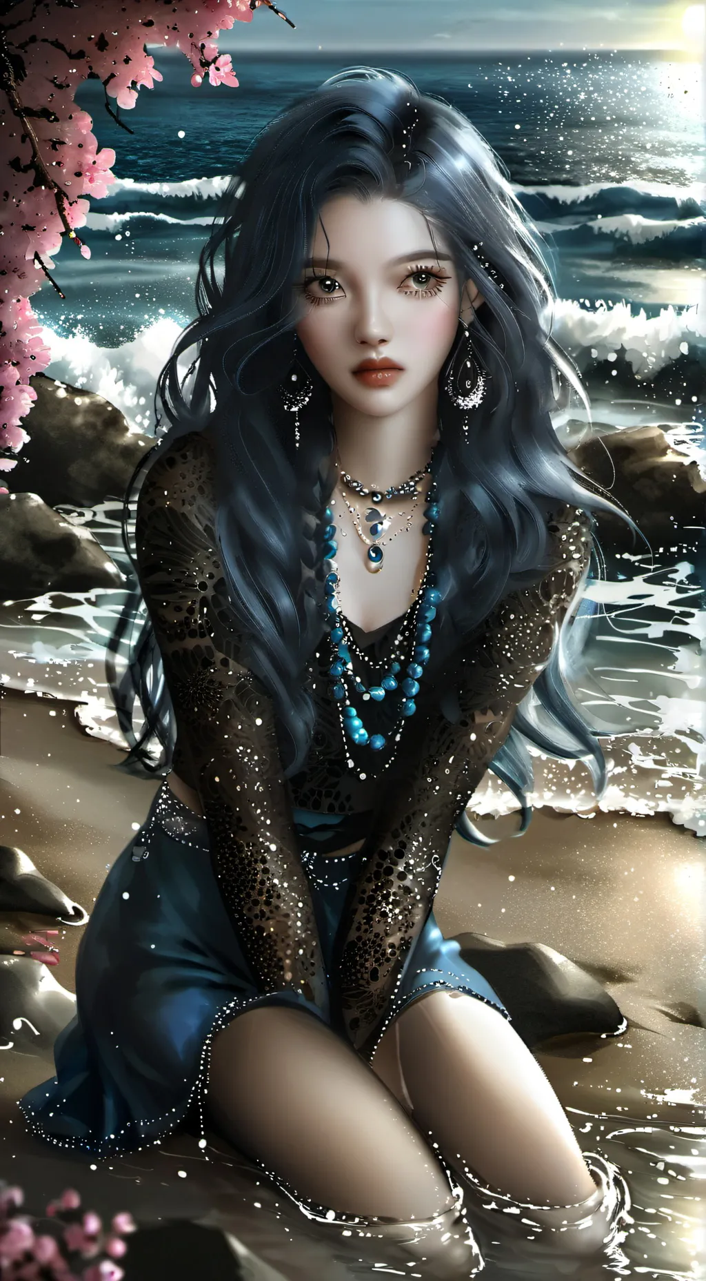 ai character: Mirelle Aqua background
