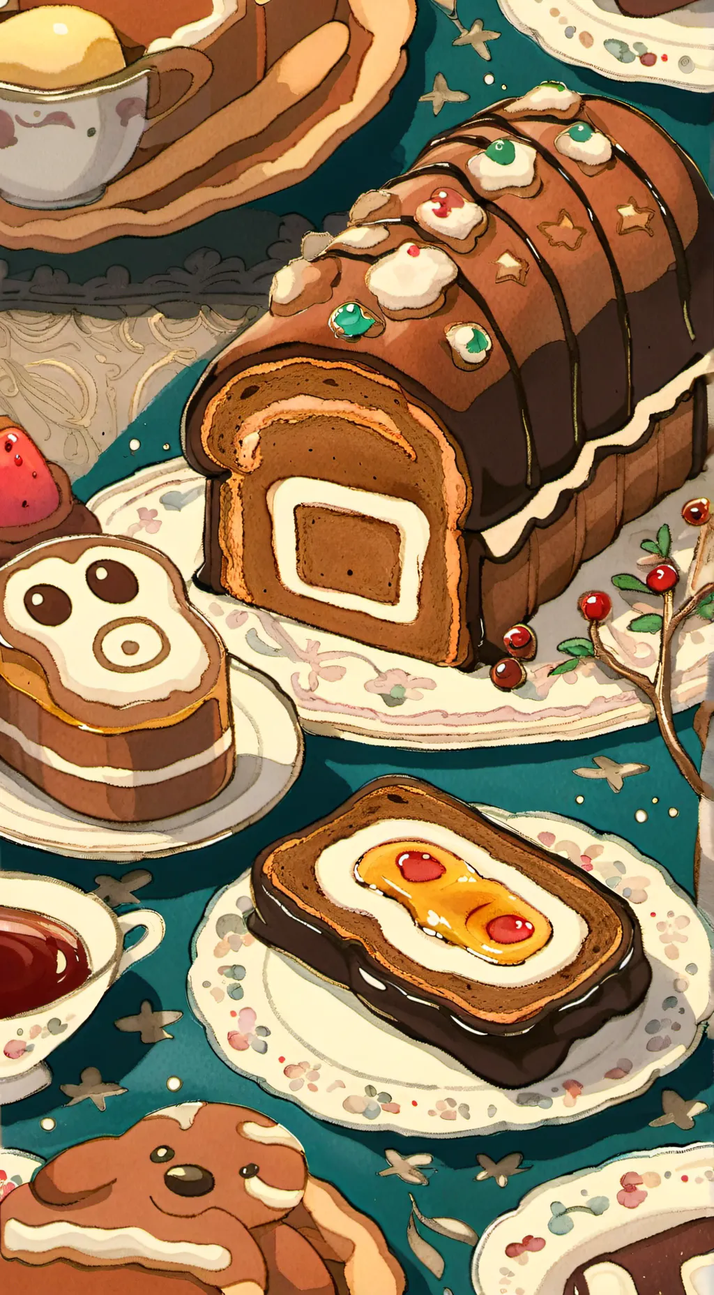 ai character: Fruitcake🍓🍰 background