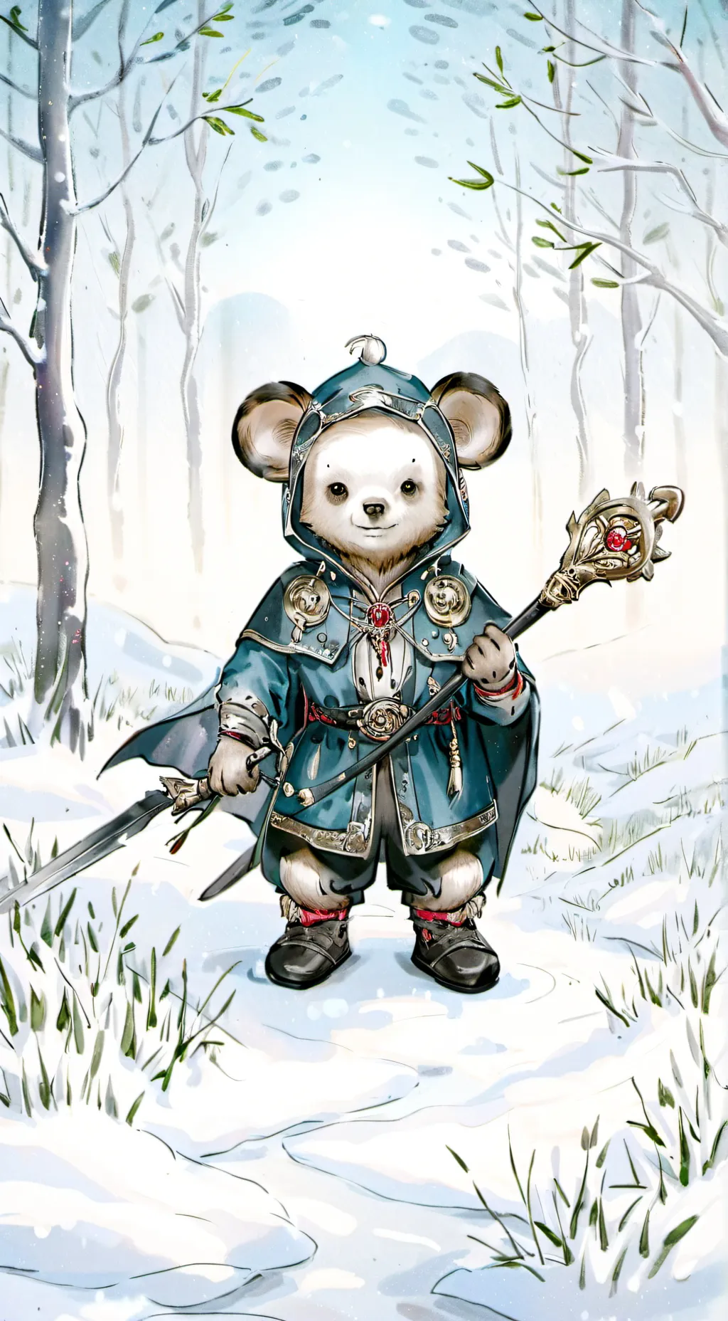 ai character: Wizard Bear  background