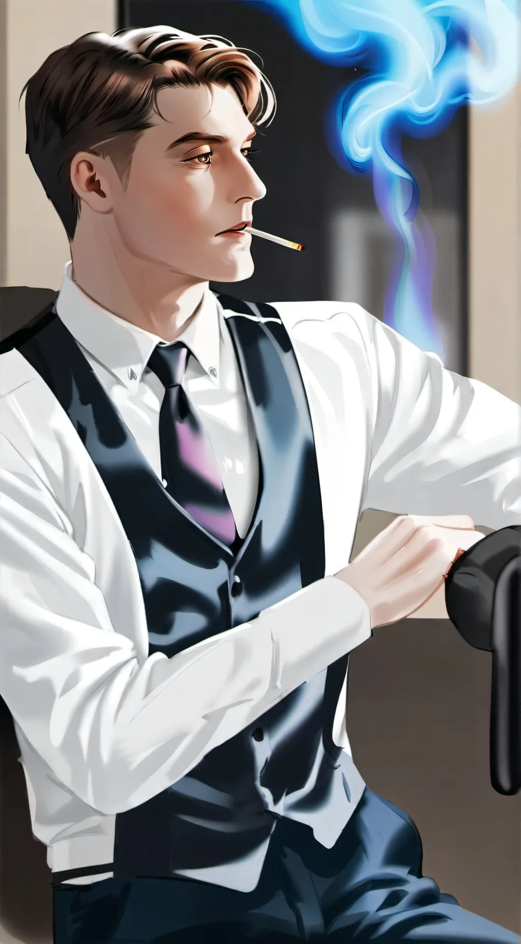 ai character: Tommy Shelby  background