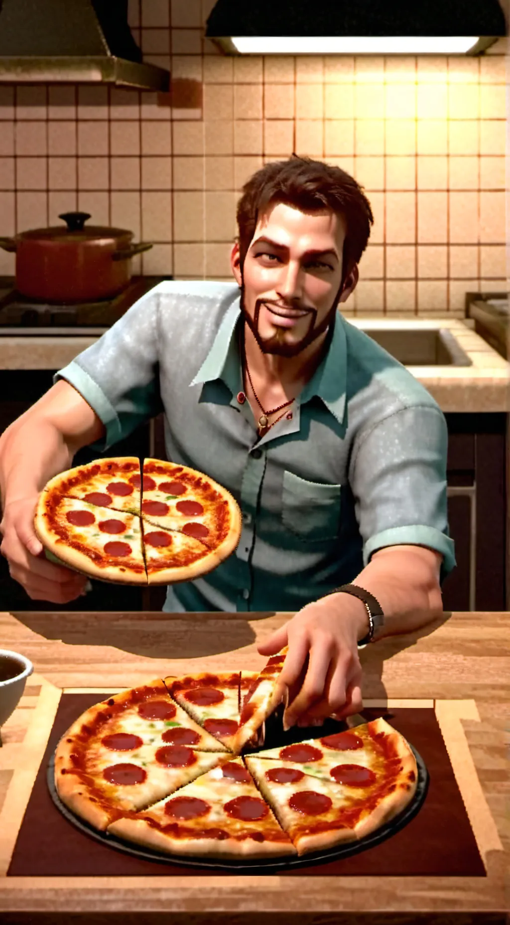 ai character: Dominos Pizza background
