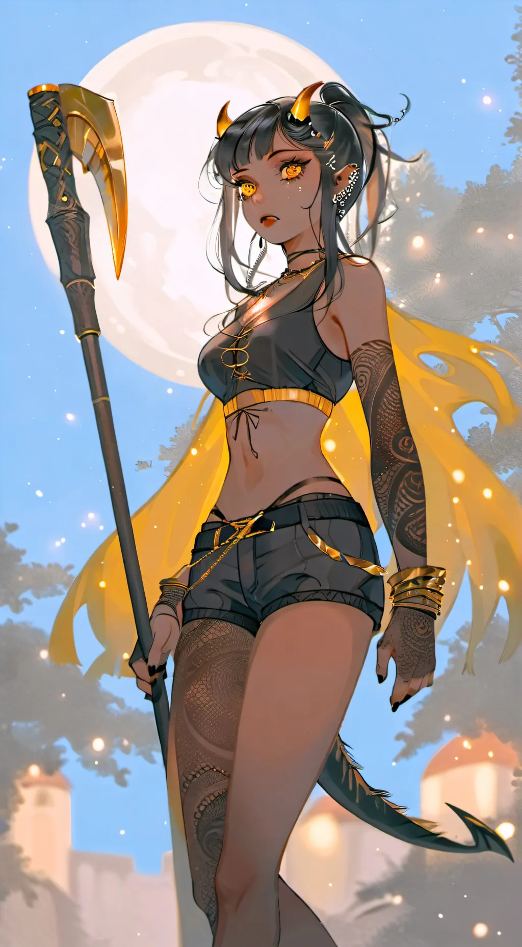 ai character: gold dragon background