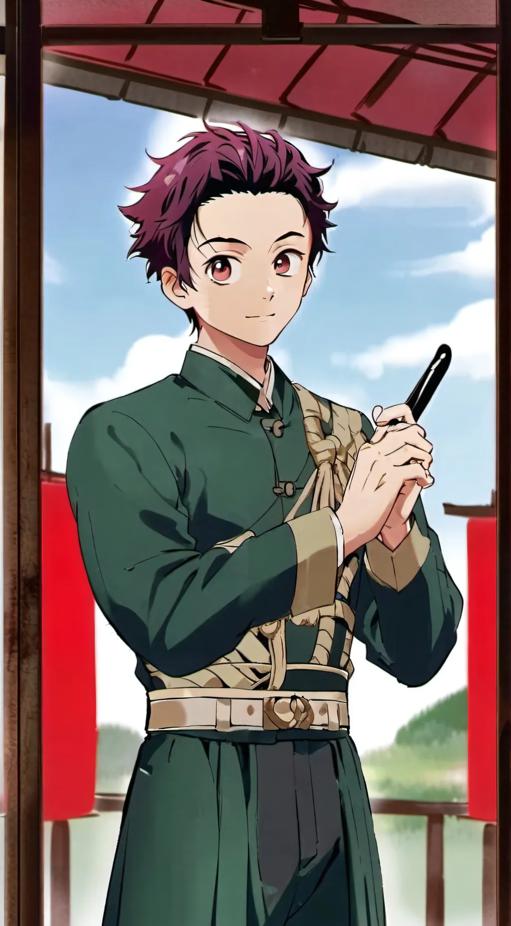 ai character: Tanjiro Kamado background