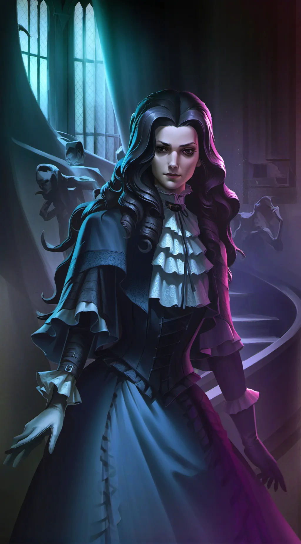 ai character: goth girl background