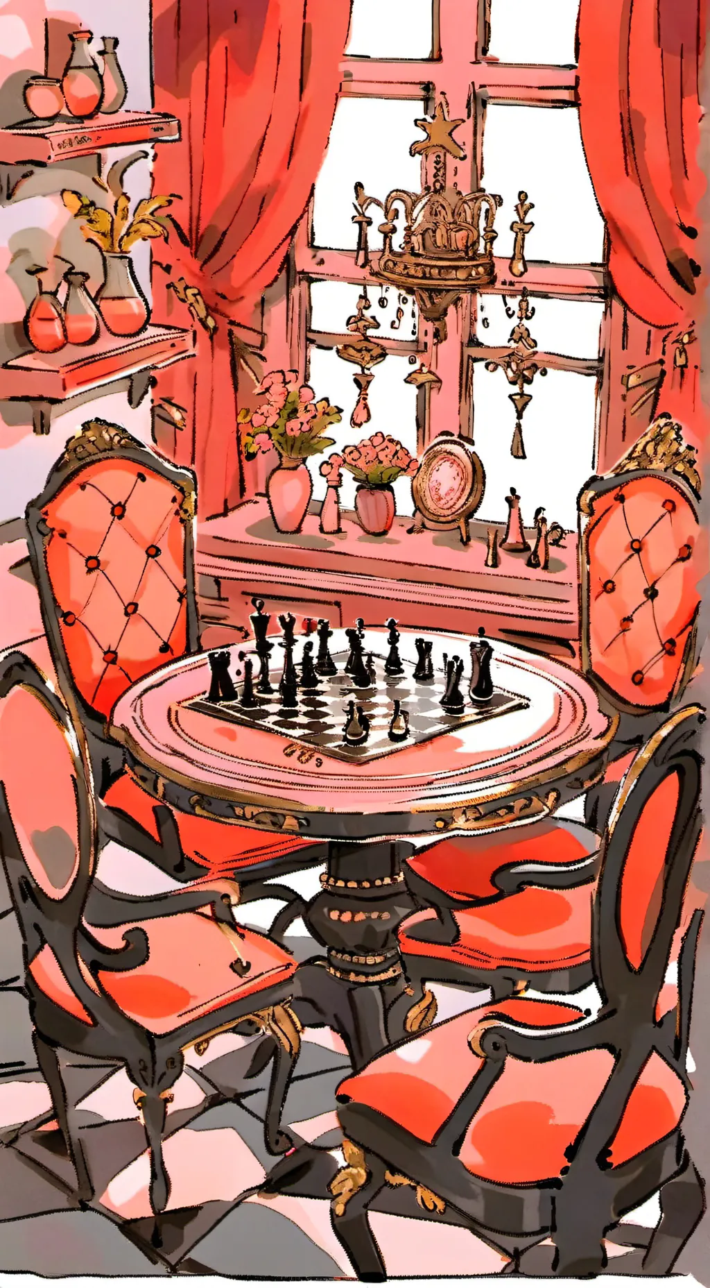 ai character: knockoff chess background