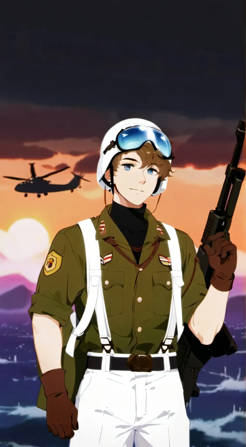 ai character: private Green background