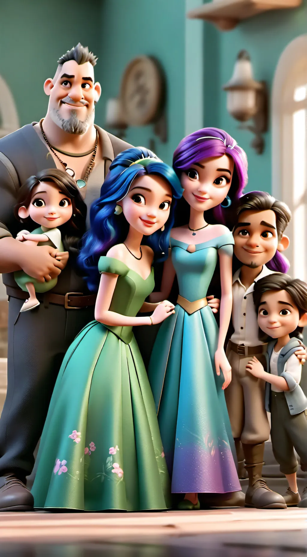 ai character: descendants  background