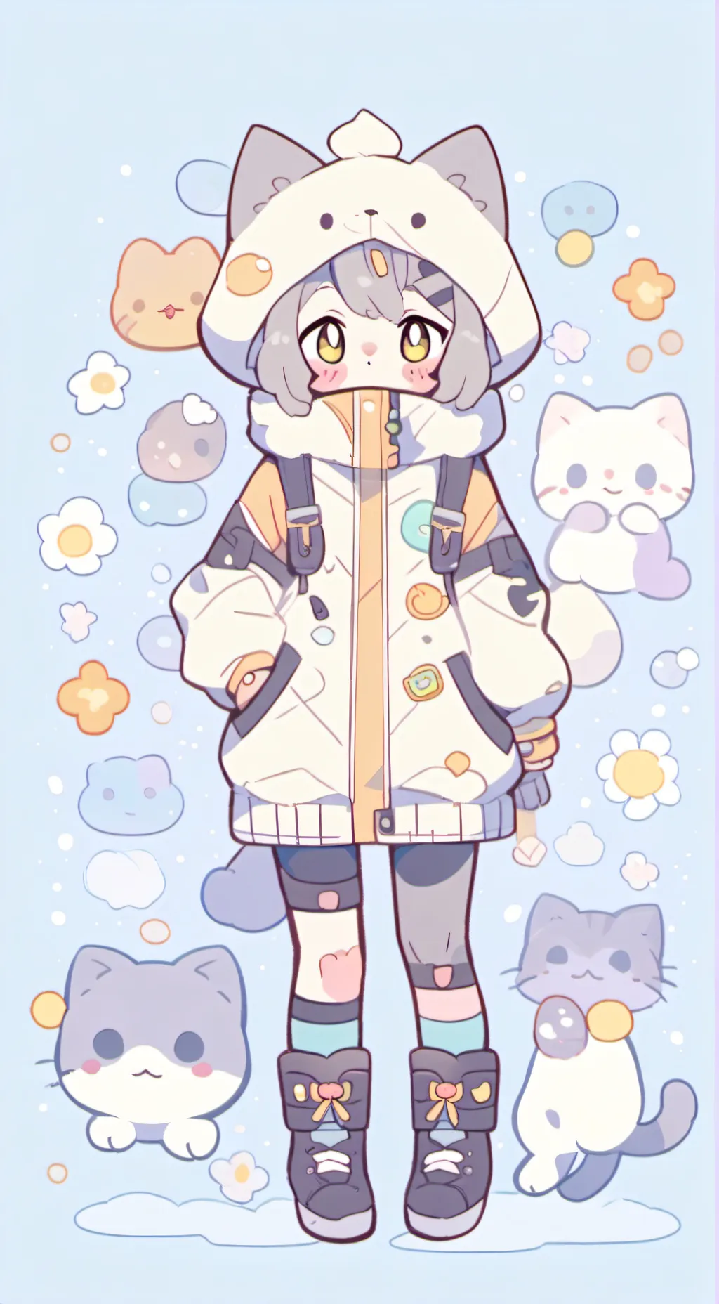 ai character: my emoji cat bute background