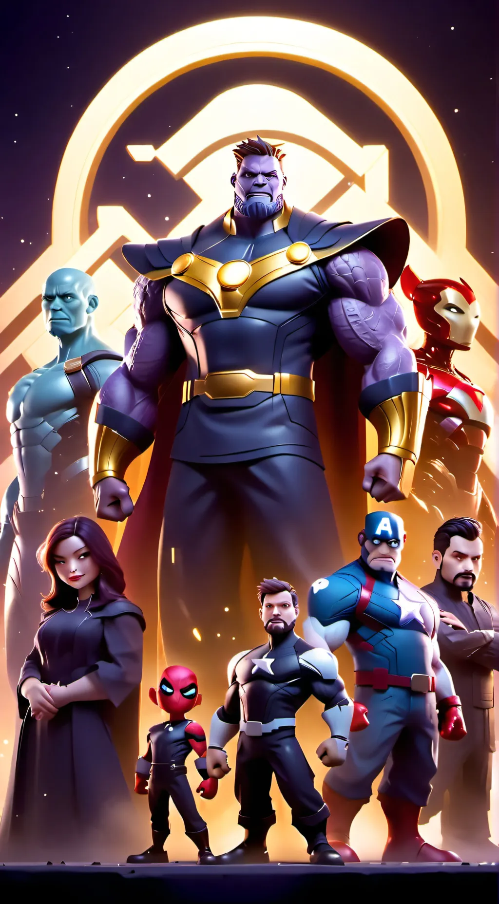 ai character: avengers died  background