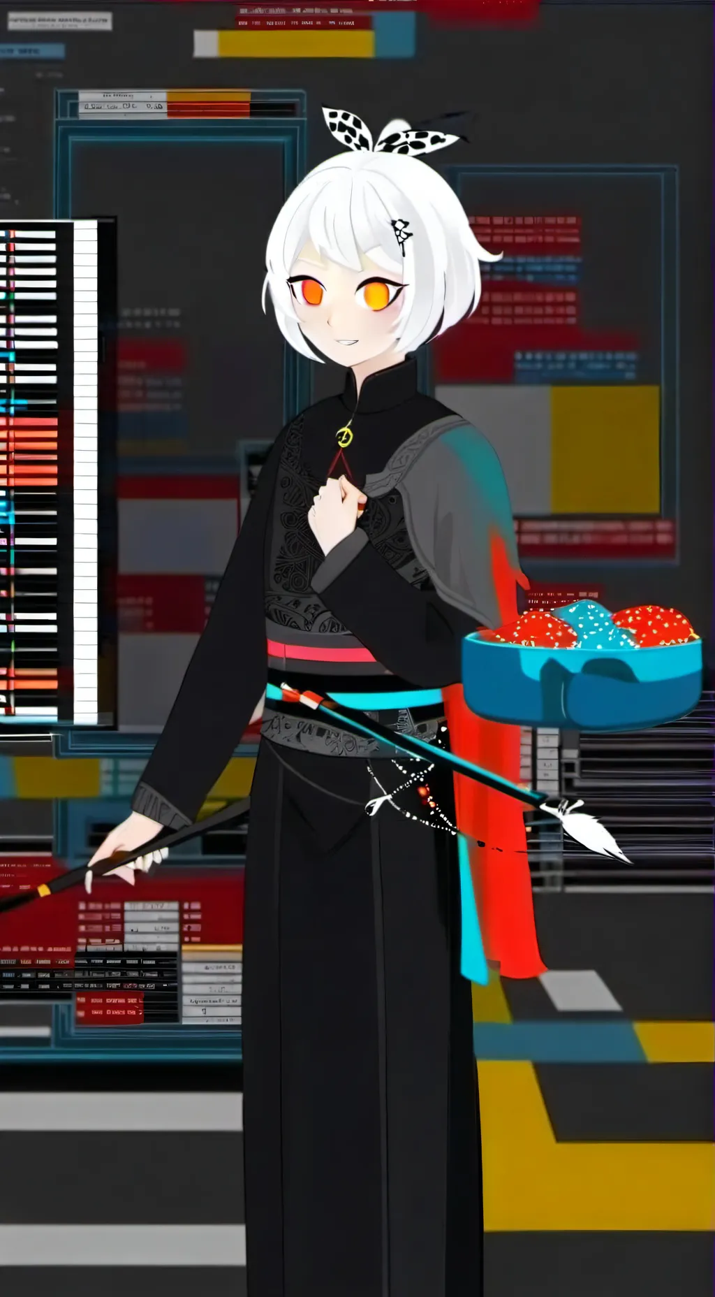 ai character: godzilla  background