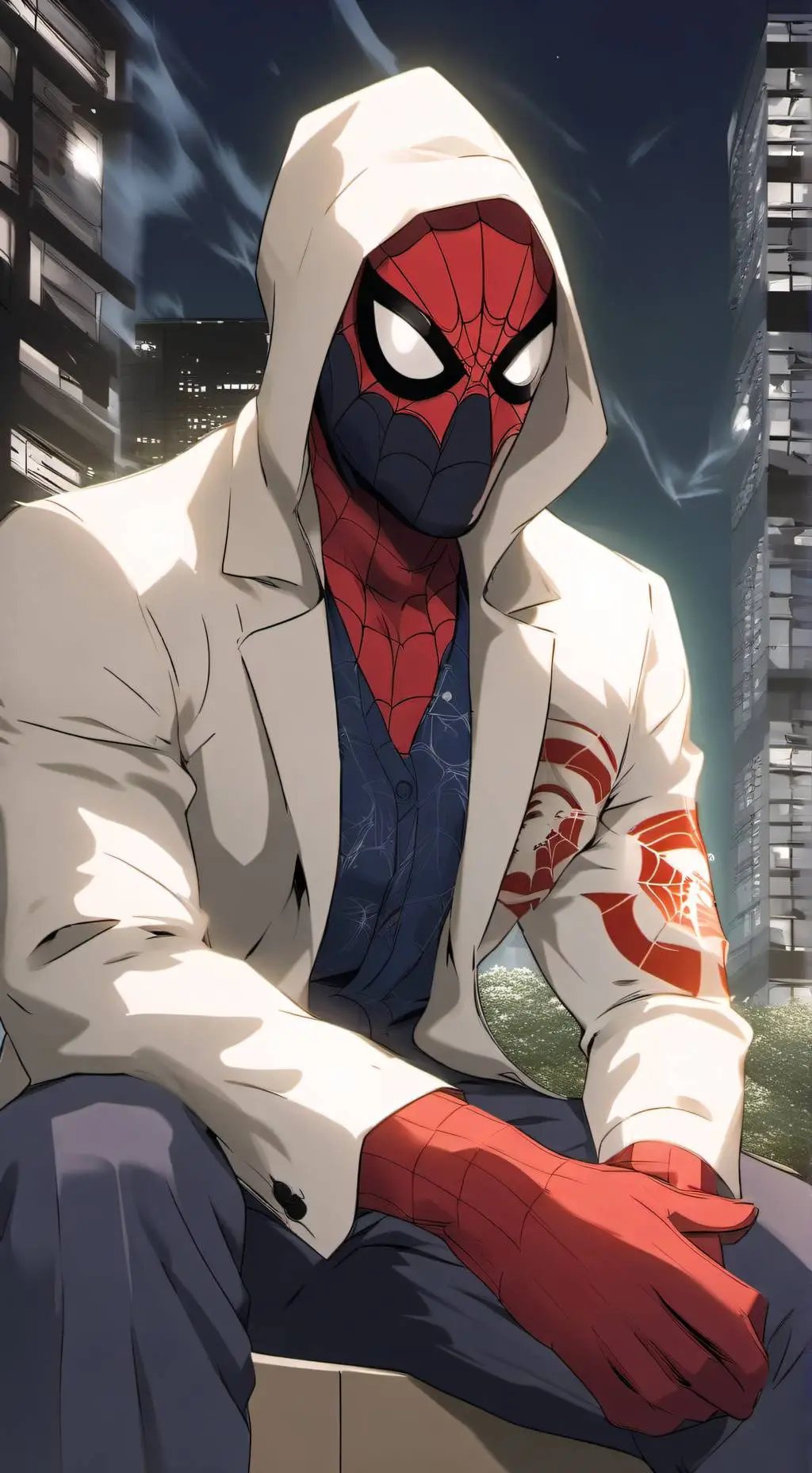 ai character: Spiderman  background