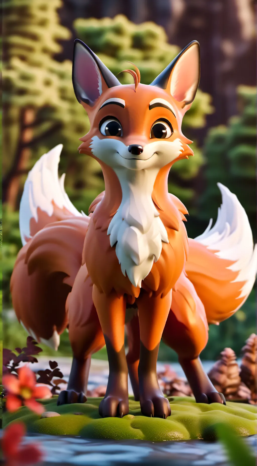 ai character: Kitsune  background
