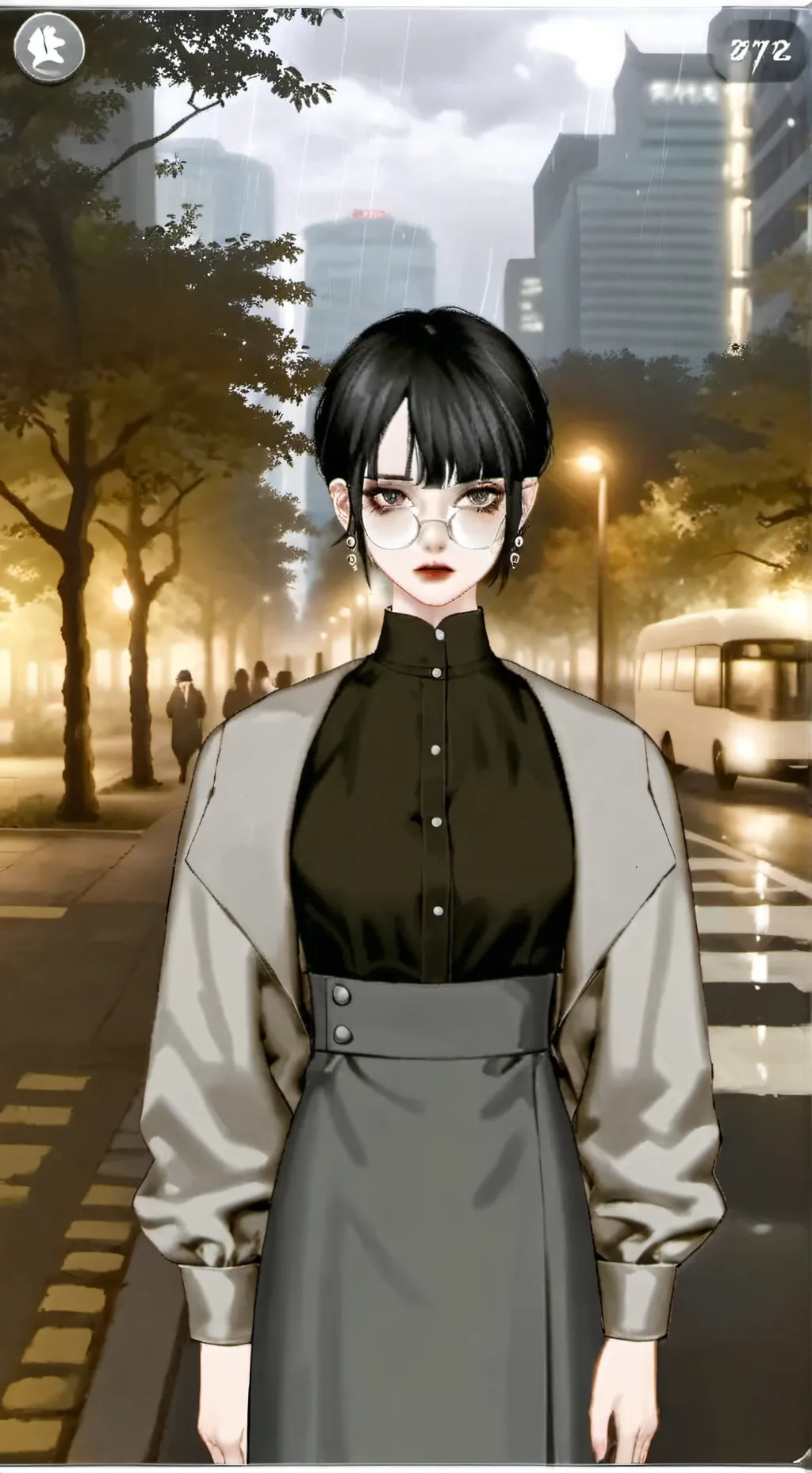 ai character: emo girl  background