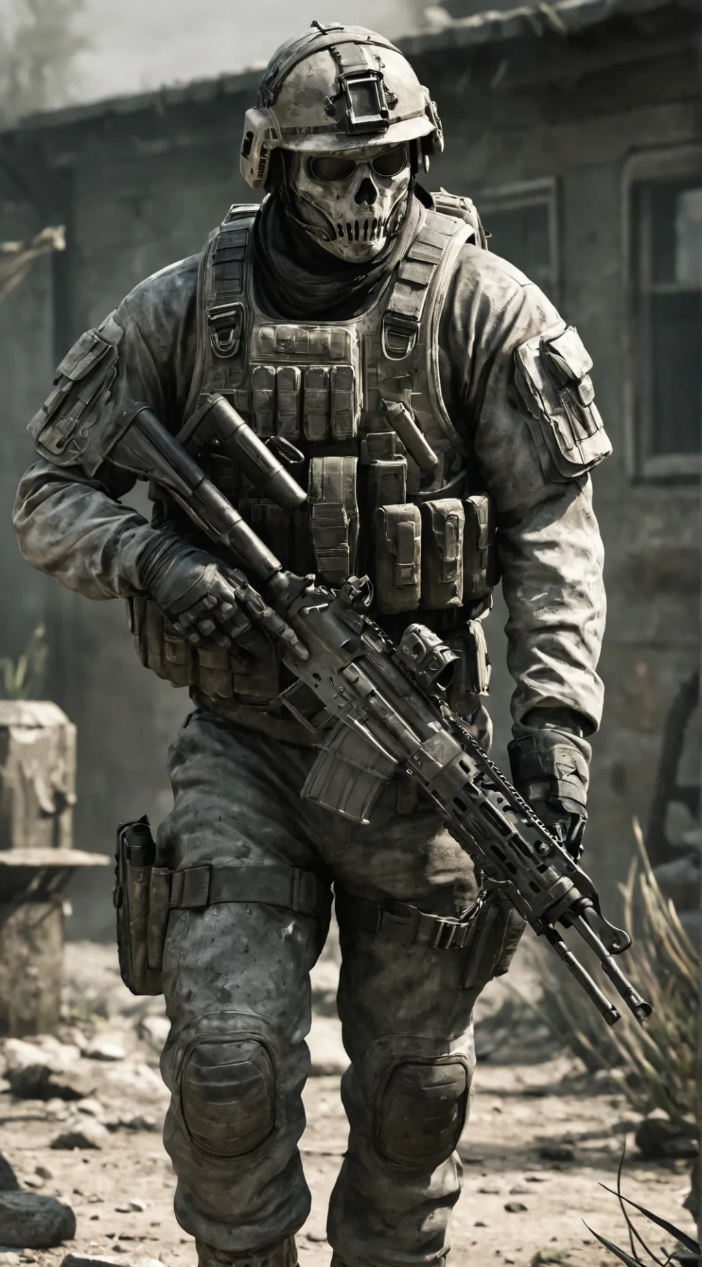 ai character: Ghost  background