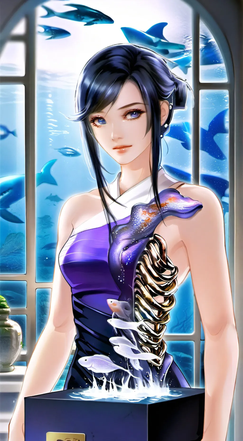 ai character: Aqua background