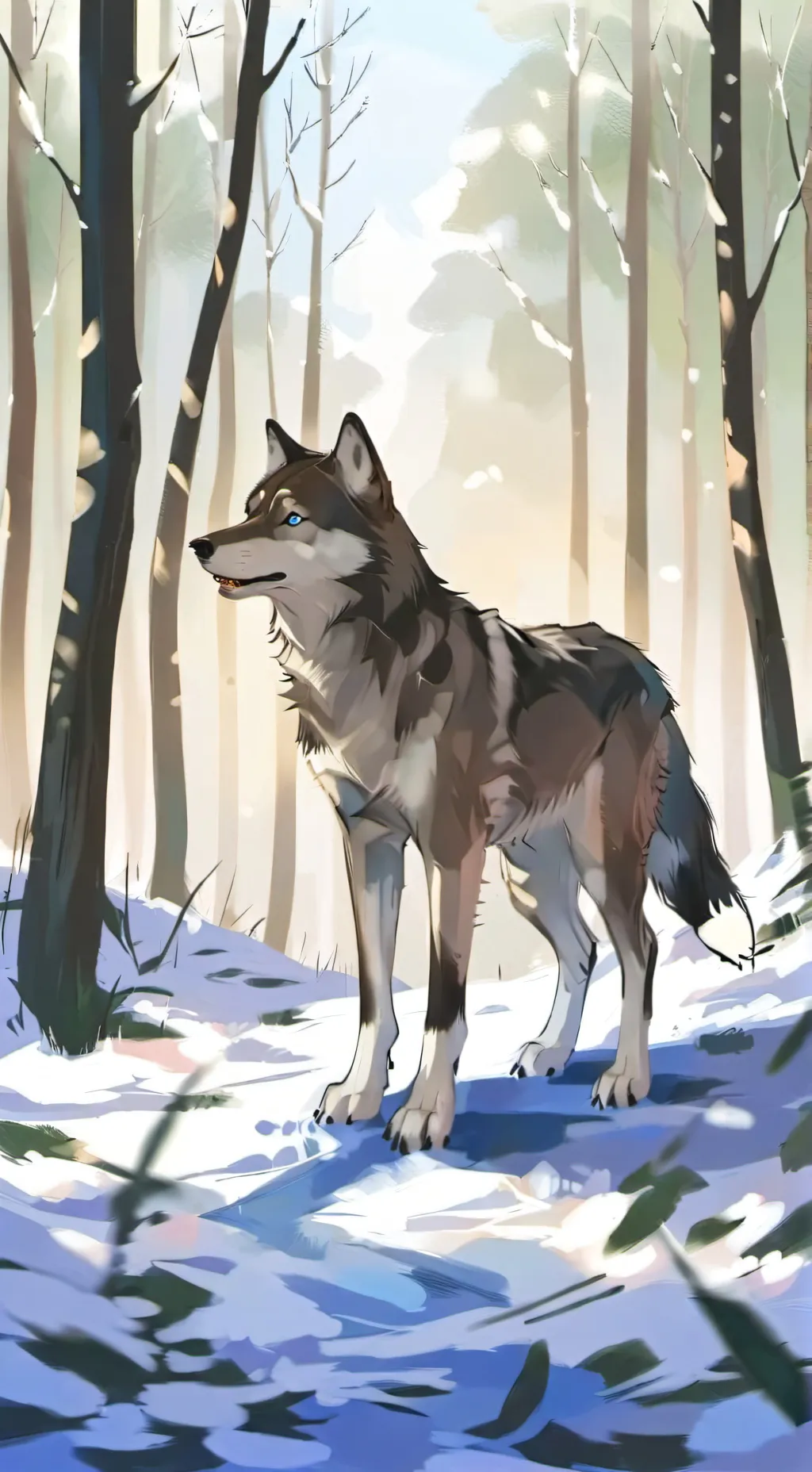 ai character: hungry wolf background