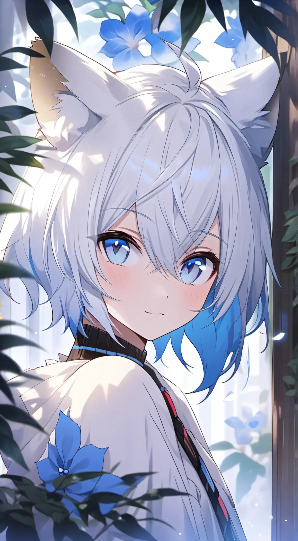 ai character: Gray Fembear Furry background