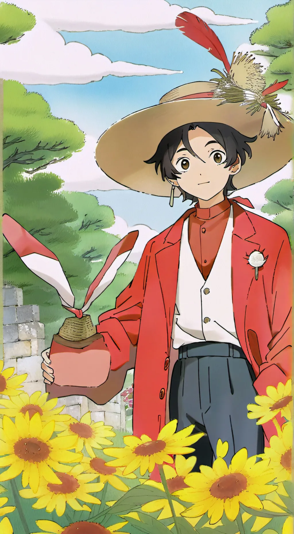 ai character: Dandy(But girl?)  background