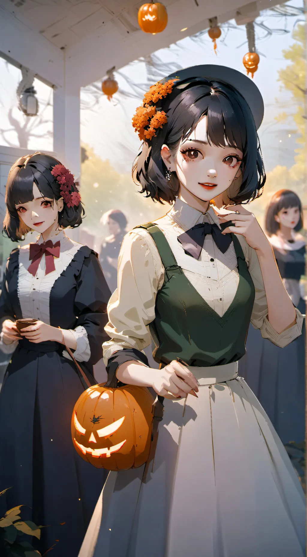 ai character: halloween ball background
