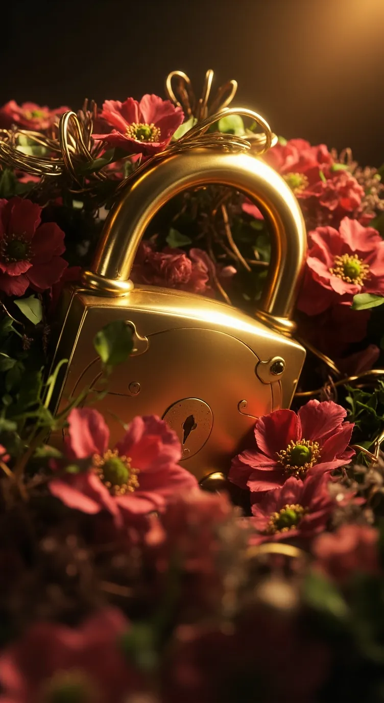 ai character: gold lock clock background