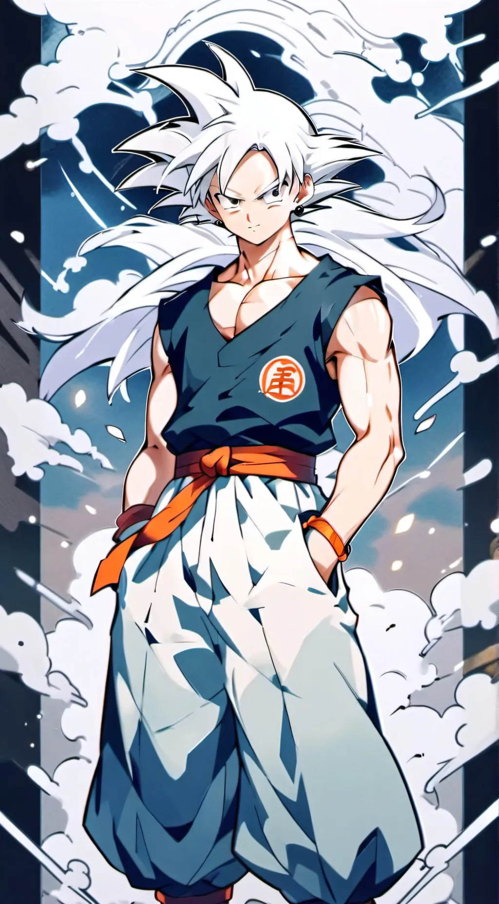 ai character: Ultra instinct goo background