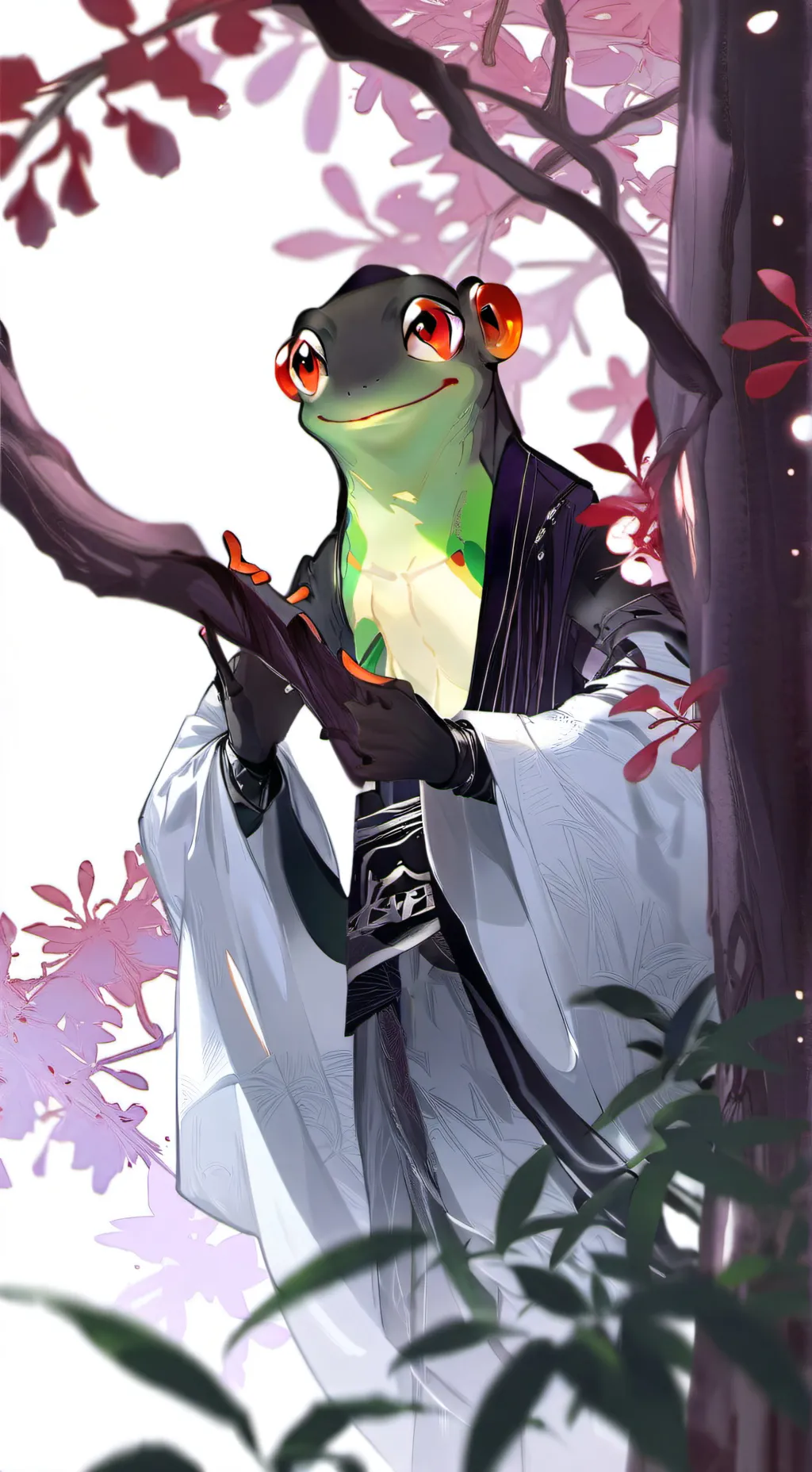 ai character: Froggy Furry Spirit background