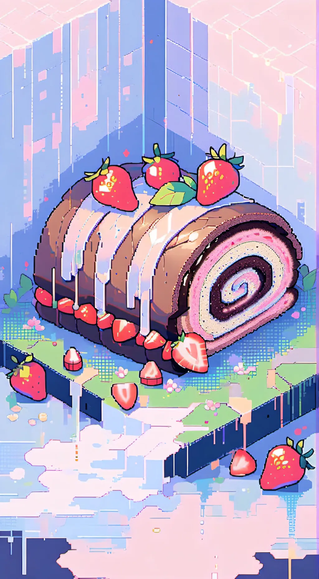 ai character: Fruitcake!<3🍰🍓 background