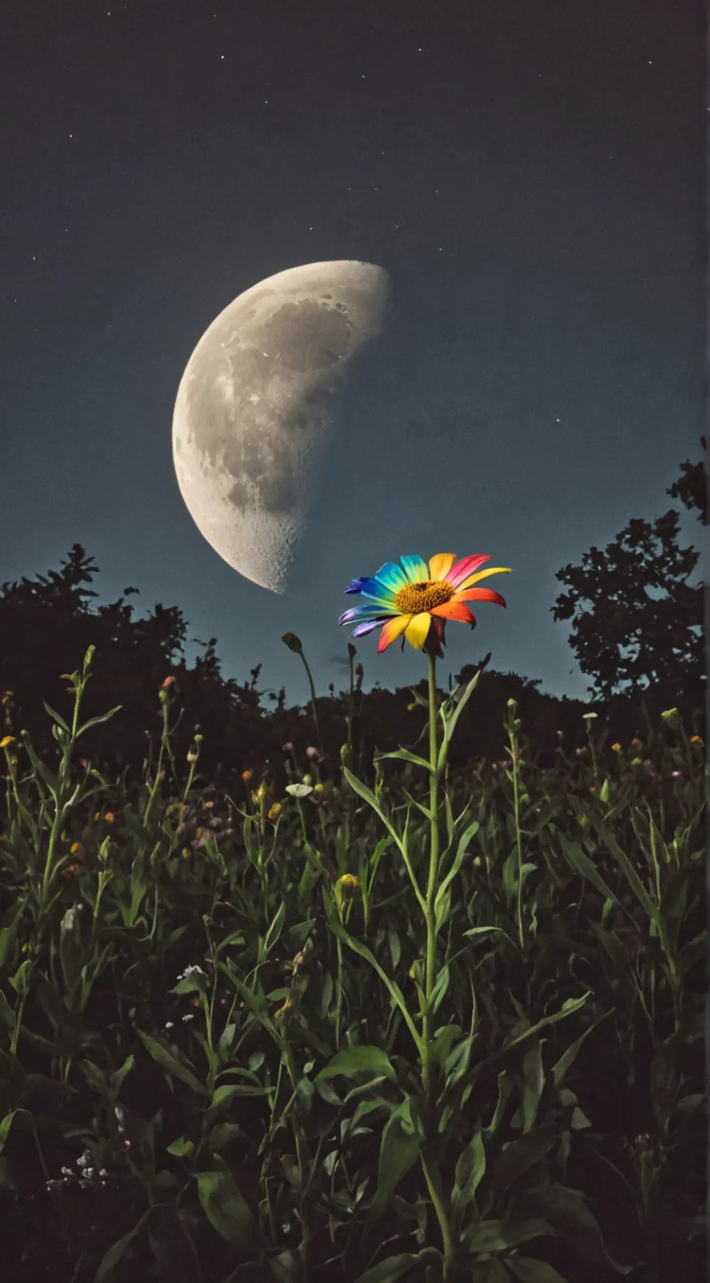 ai character: 🌙moonflower🌈🌻 background