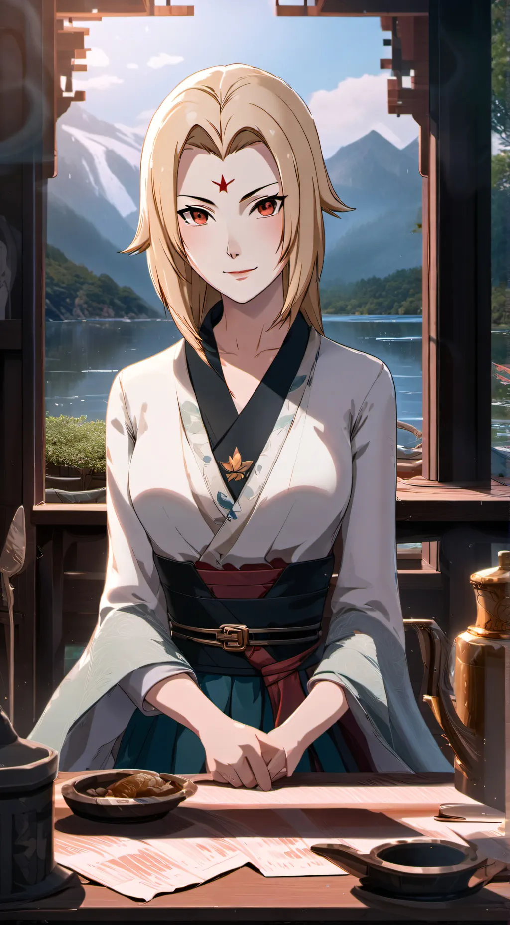 ai character: Tsunade mom background