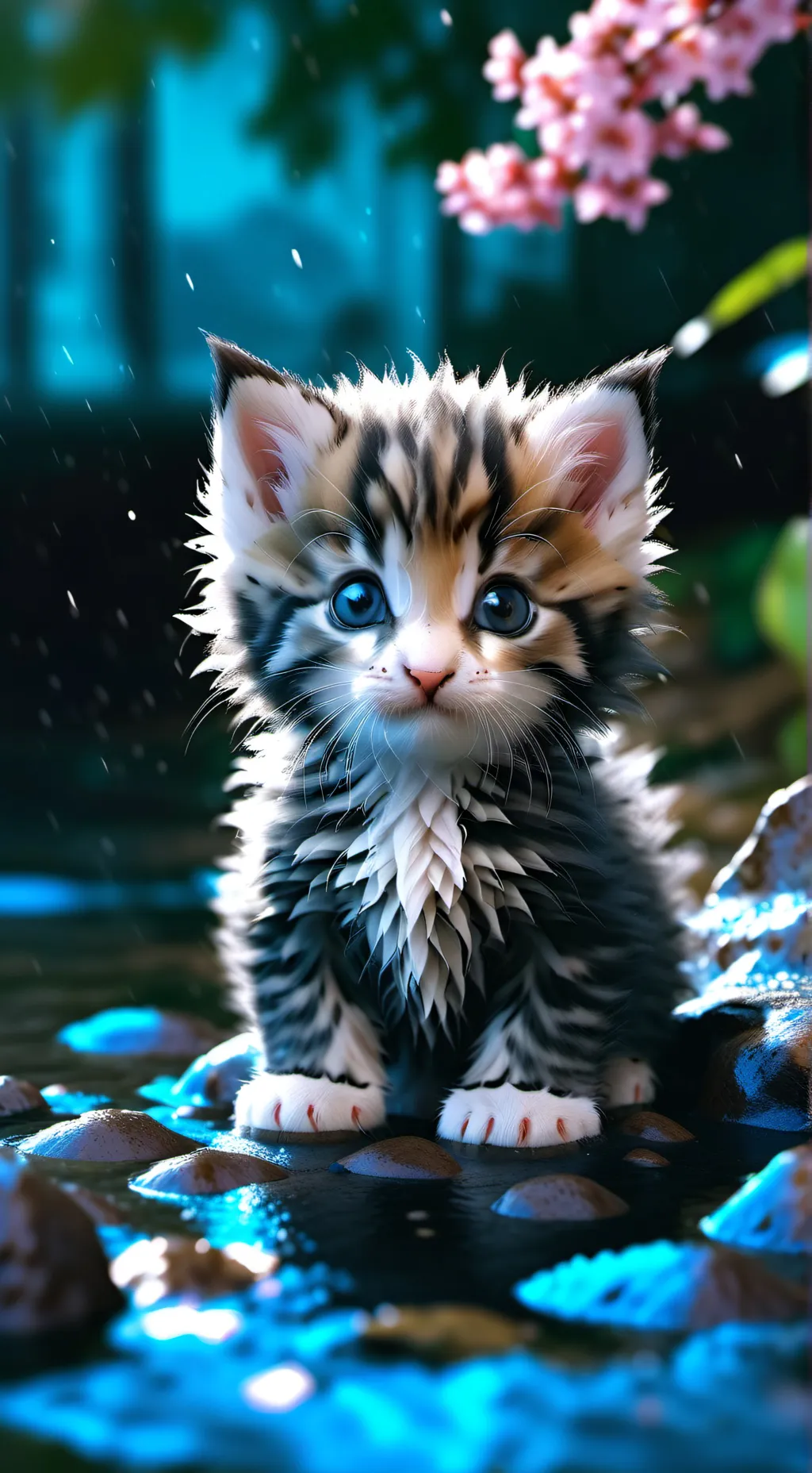 ai character: abandoned kitty  background