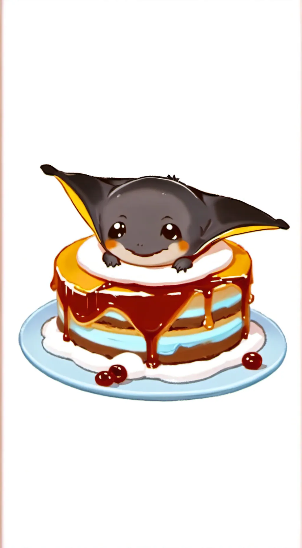 ai character: Pancake mantaray background