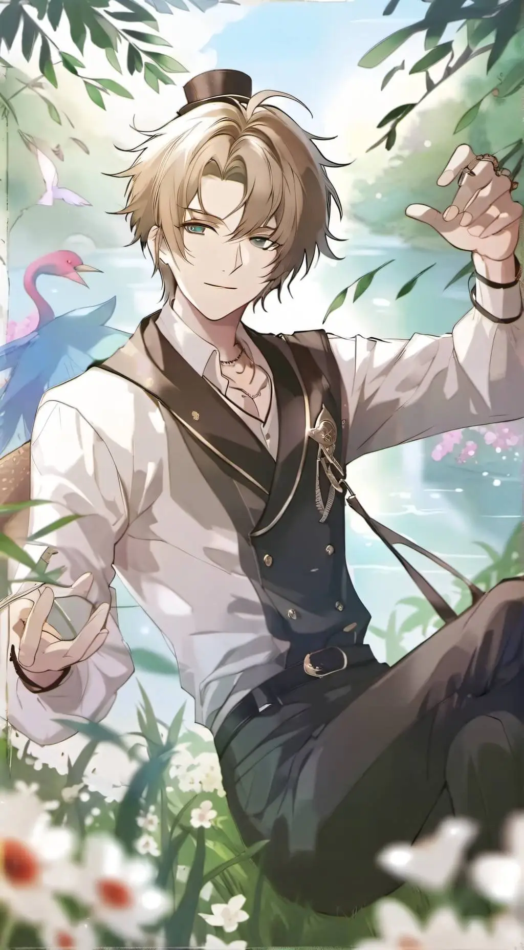 ai character: Santi x nabi background