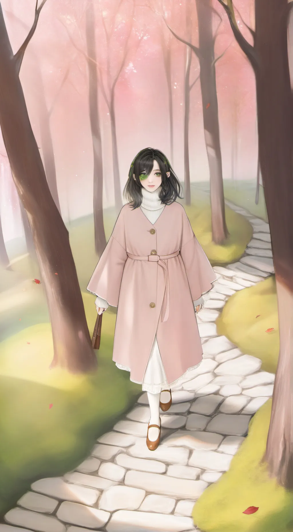 ai character: Baby pinki sad background