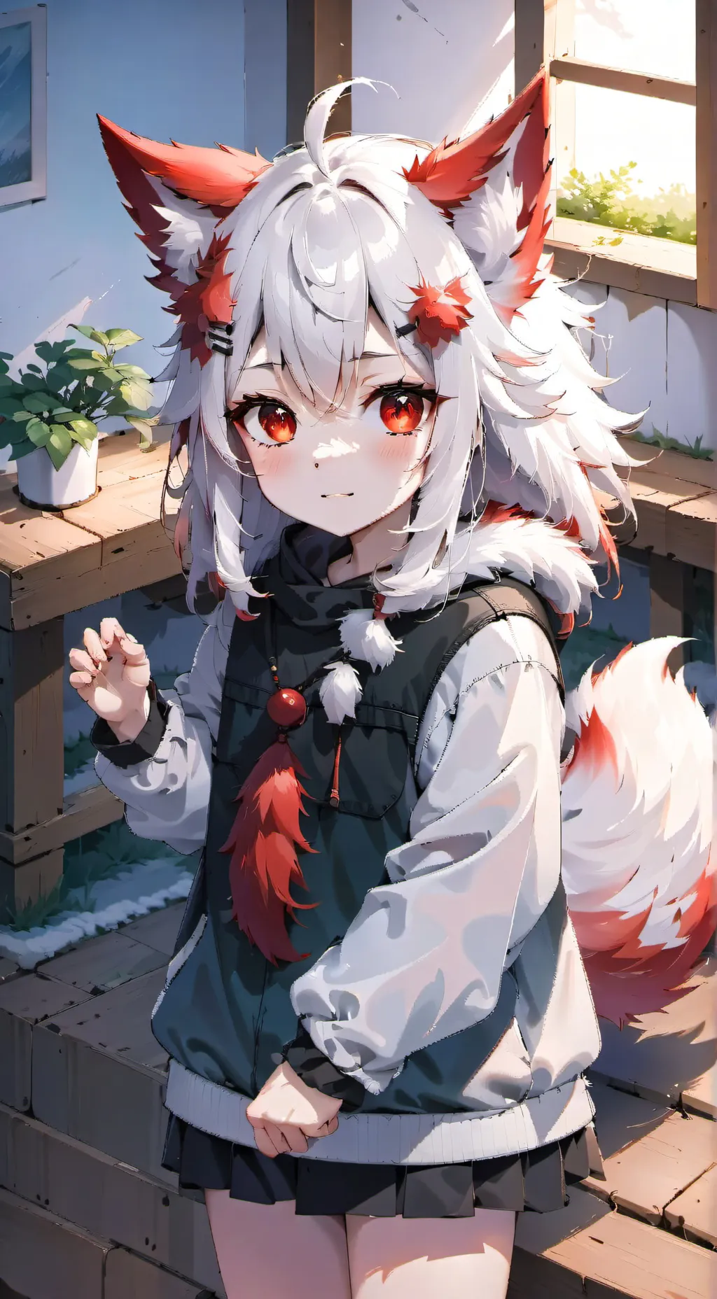ai character: Luna the Red Wolf  background