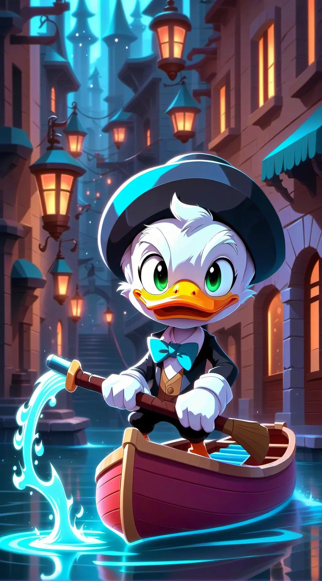 ai character: DuckTales ocean  background