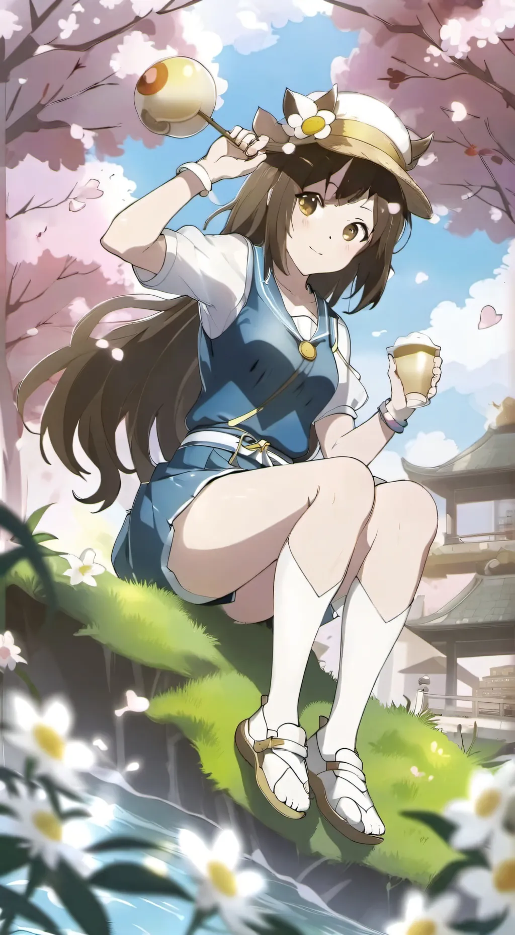 ai character: Gojo backshots background