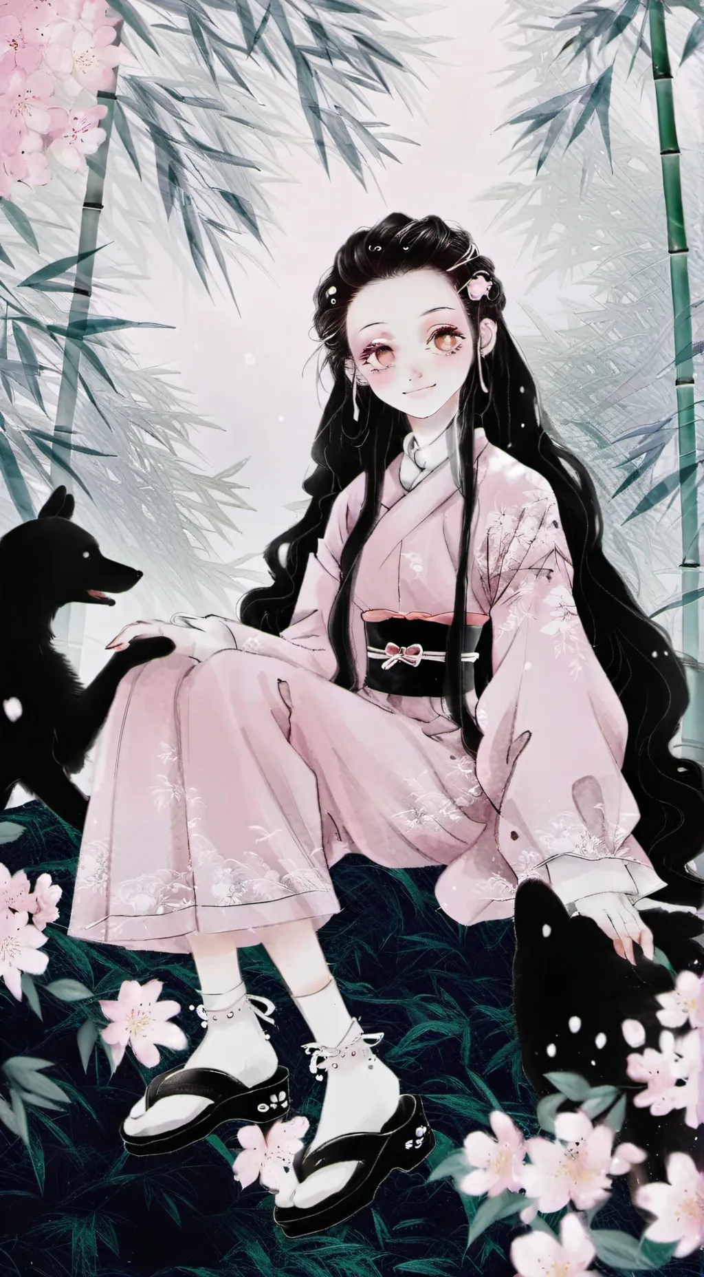 ai character: Demon queen Nezuko background