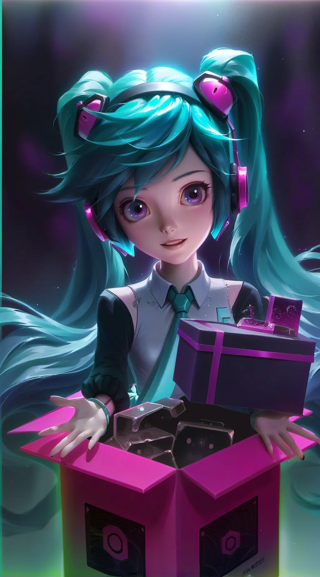 ai character: hatsune MIKU background