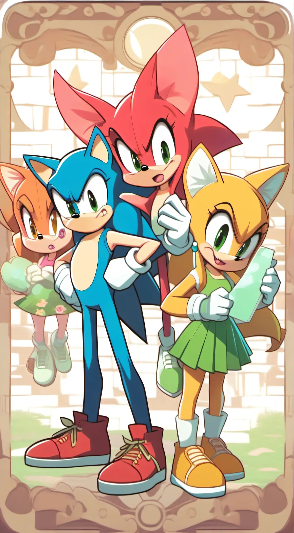 ai character: sonic A.F background