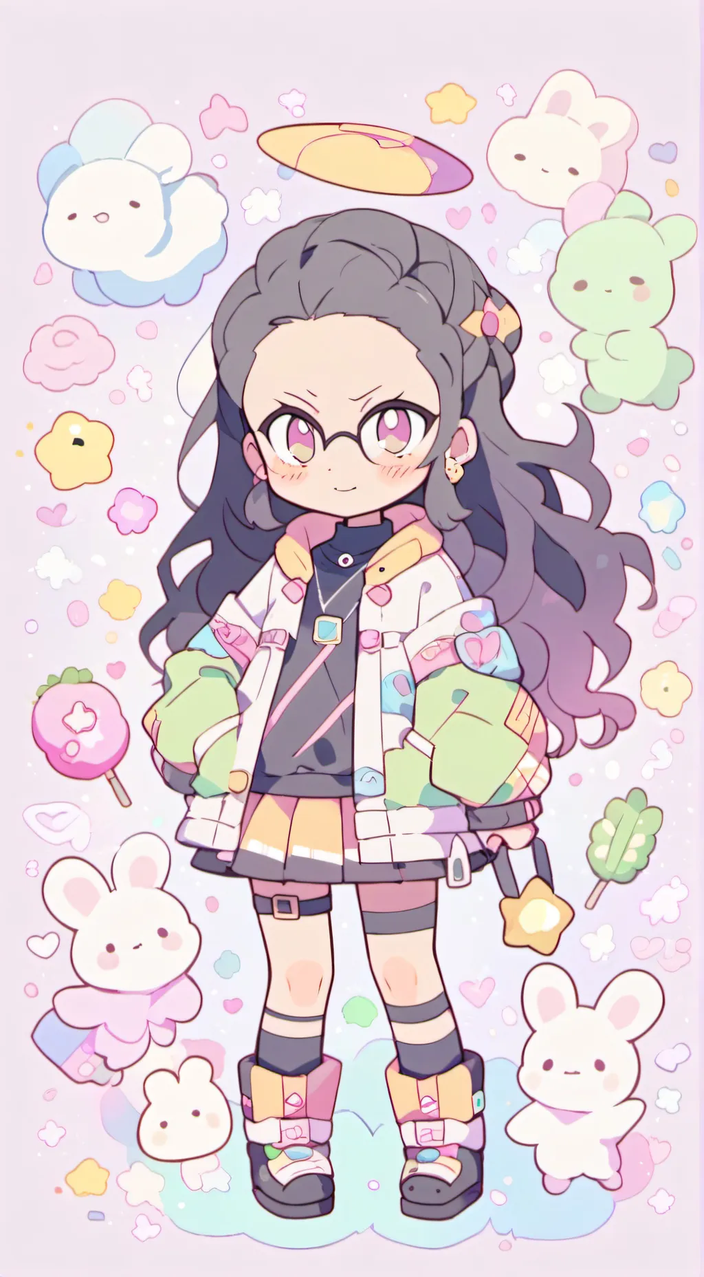 ai character: DS+pIcK mEh background