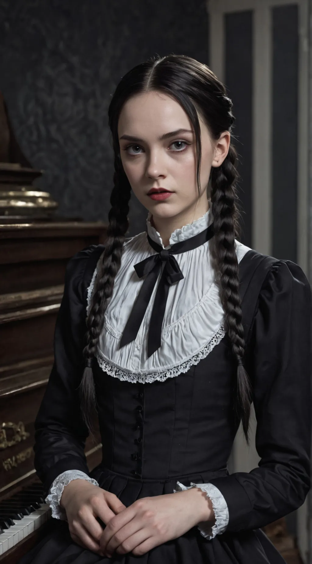 ai character: Wednesday Addams background