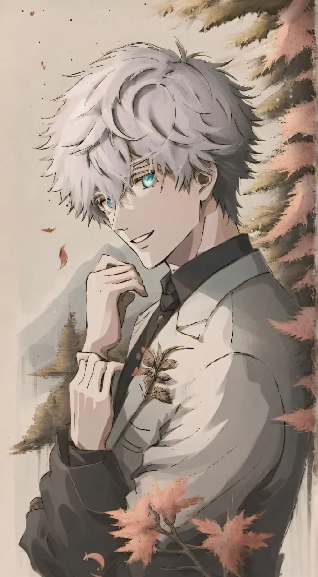 ai character: gojo satoru  background
