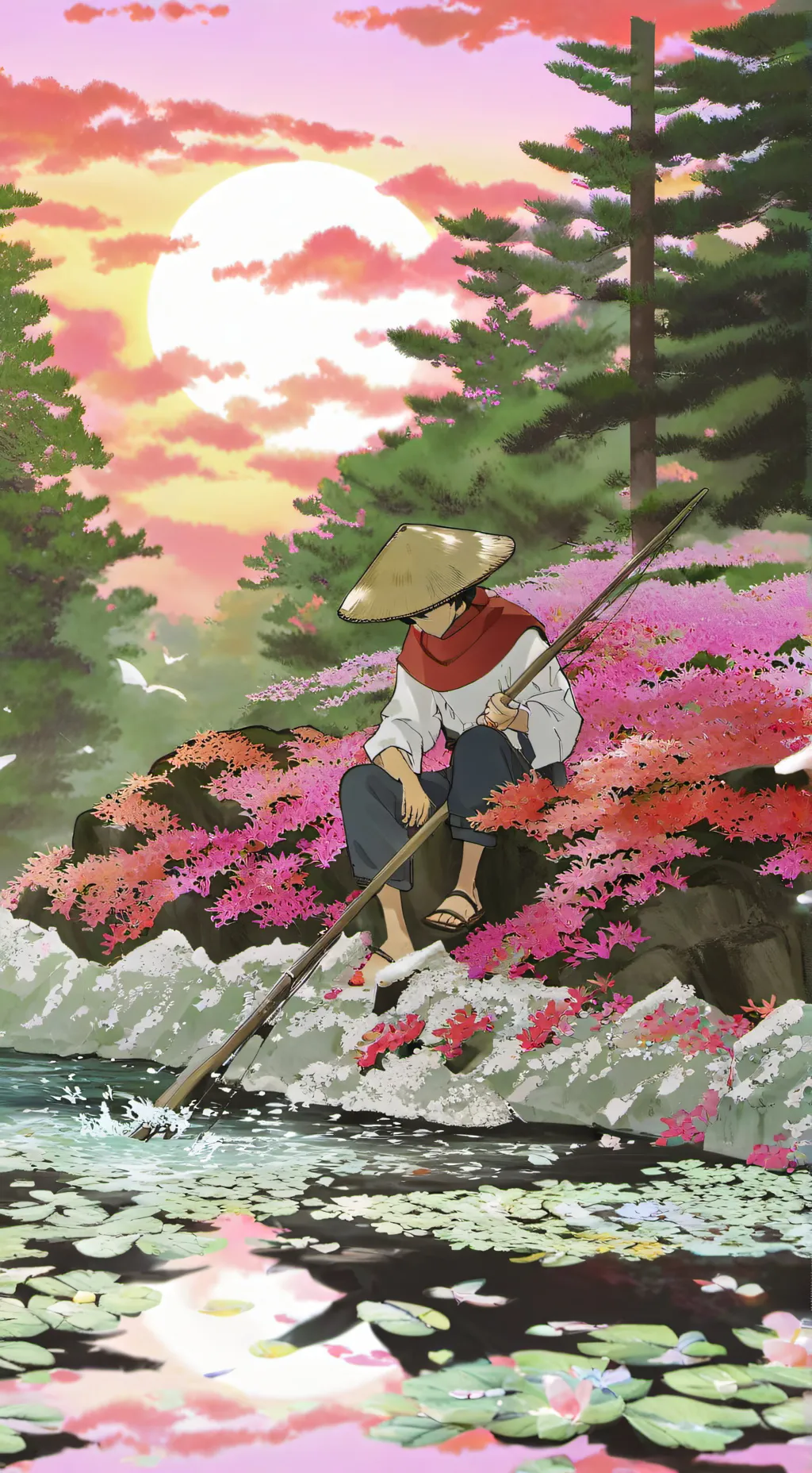 ai character: Fishing man background