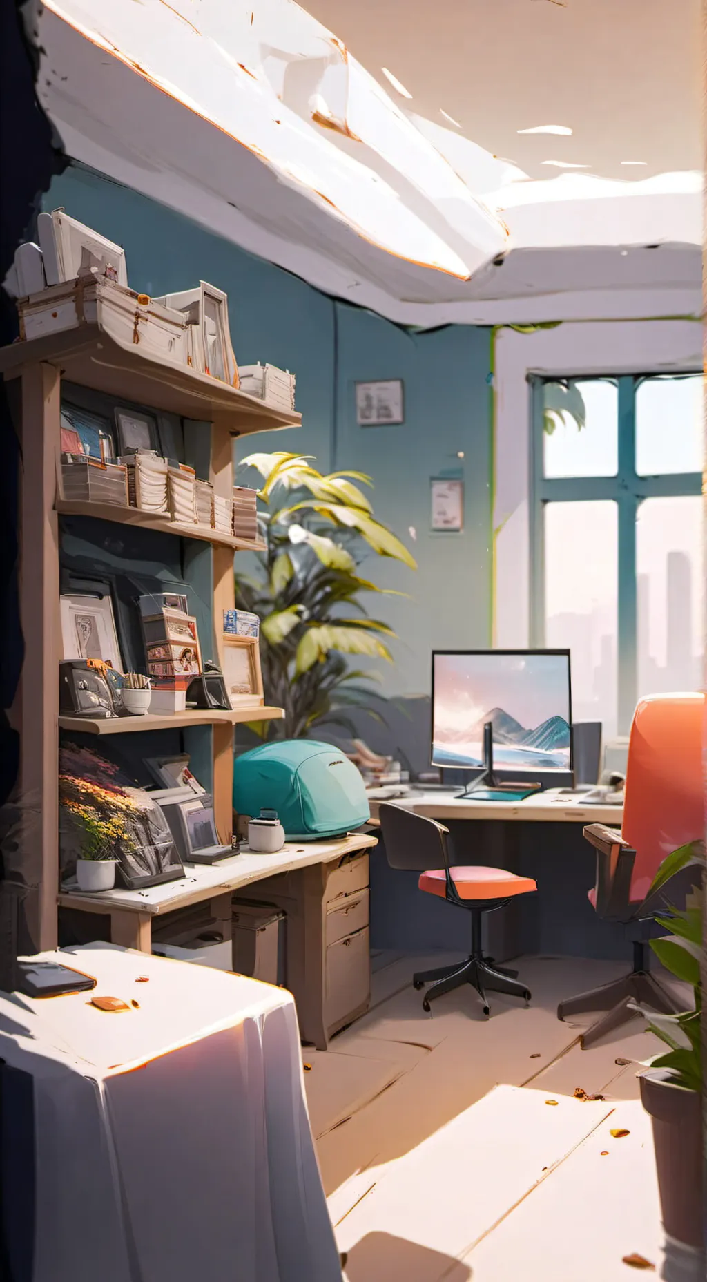 ai character: gacha react room  background